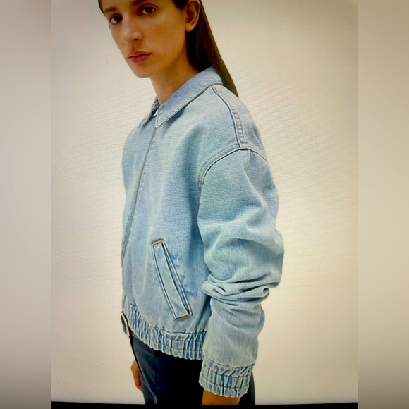 Mango Jackets & Blazers - Mango Light Blue Denim Jean Jacket